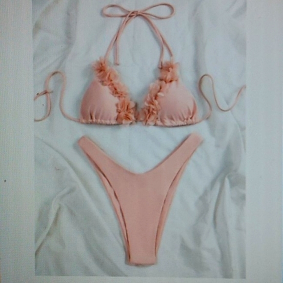 BIKINI PINK RUFFLE SWIMSUIT - Picture 7 of 7